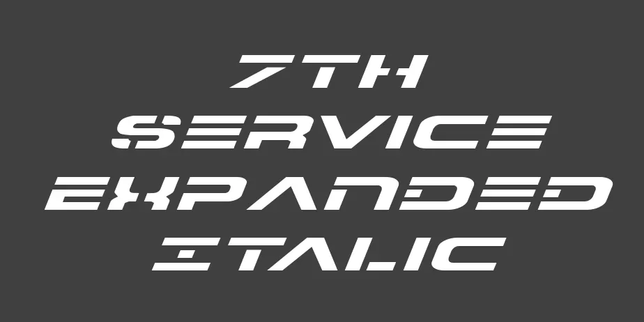 Fonte 7th Service Expanded Italic