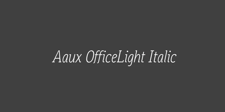 Fonte Aaux OfficeLight Italic