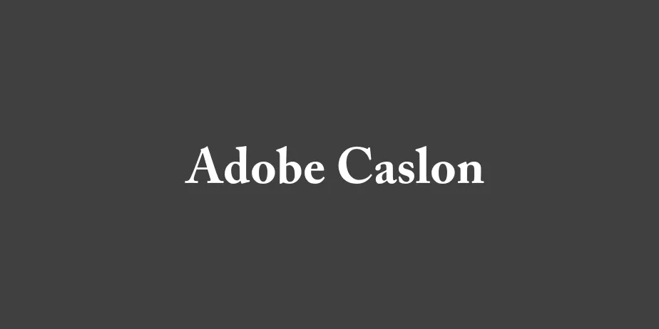 Fonte Adobe Caslon