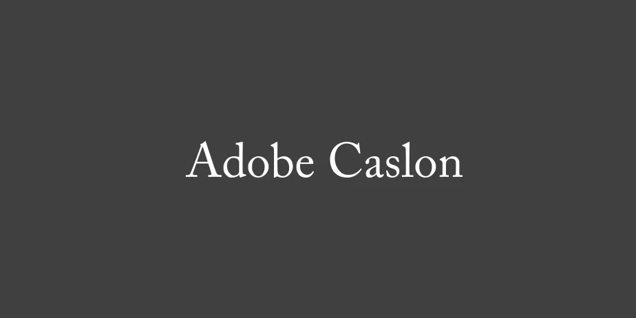 Fonte Adobe Caslon