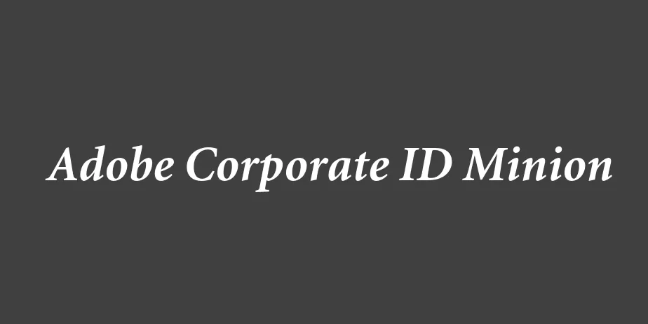 Fonte Adobe Corporate ID Minion