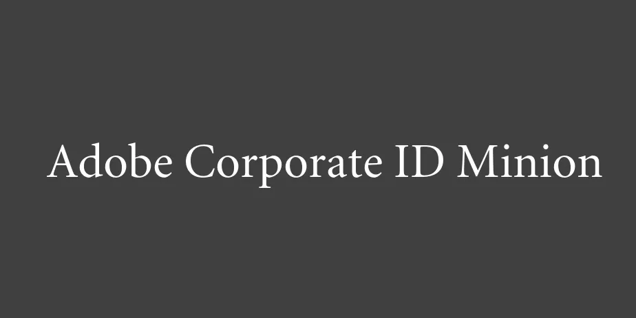 Fonte Adobe Corporate ID Minion