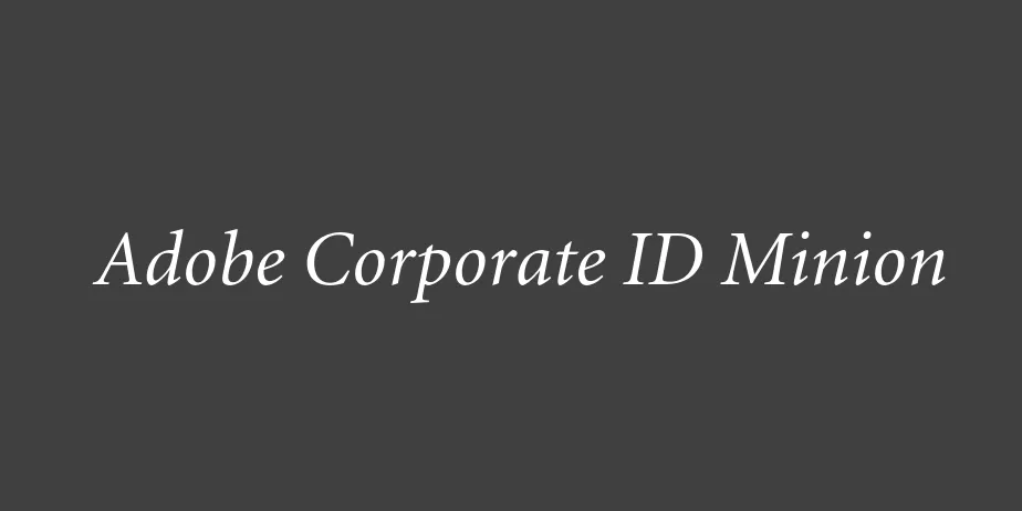 Fonte Adobe Corporate ID Minion