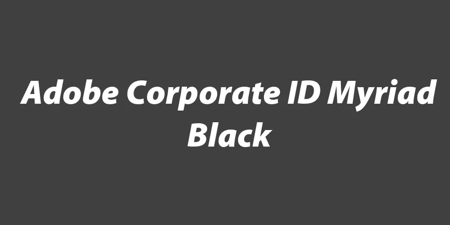 Fonte Adobe Corporate ID Myriad Black