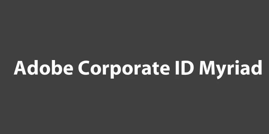 Fonte Adobe Corporate ID Myriad