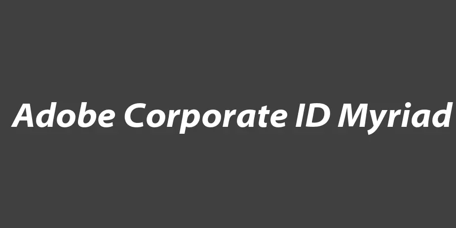 Fonte Adobe Corporate ID Myriad