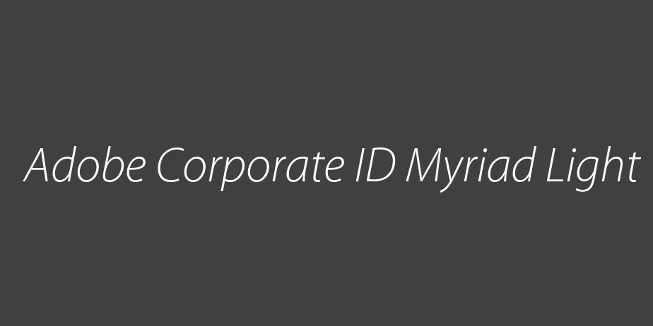 Fonte Adobe Corporate ID Myriad Light