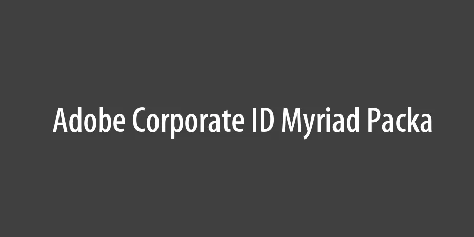 Fonte Adobe Corporate ID Myriad Packa