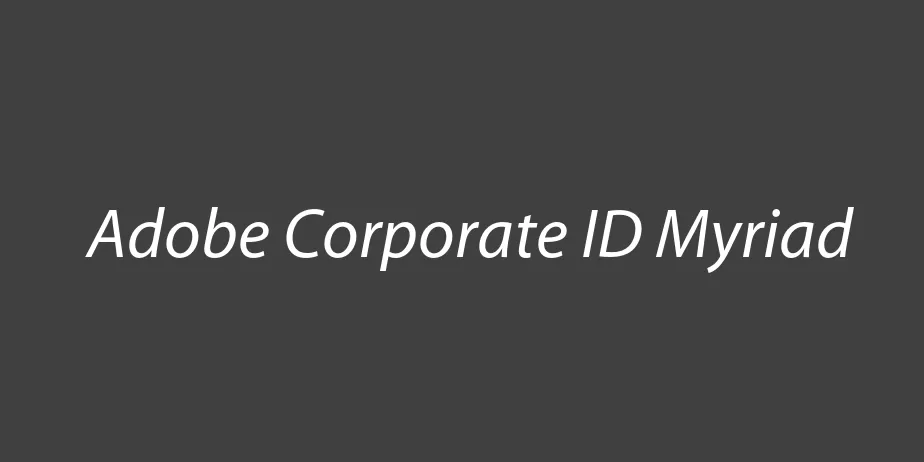 Fonte Adobe Corporate ID Myriad