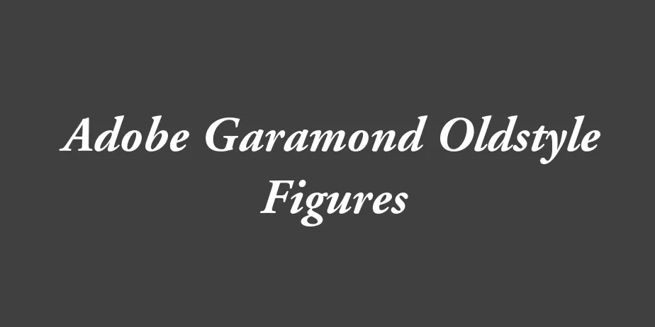 Fonte Adobe Garamond Oldstyle Figures