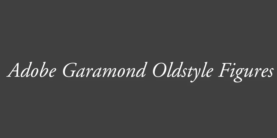 Fonte Adobe Garamond Oldstyle Figures