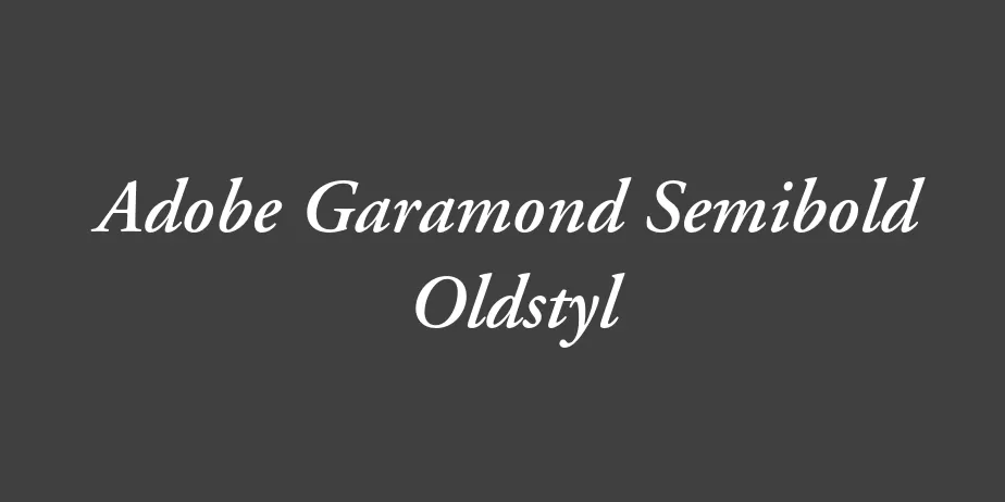 Fonte Adobe Garamond Semibold Oldstyl