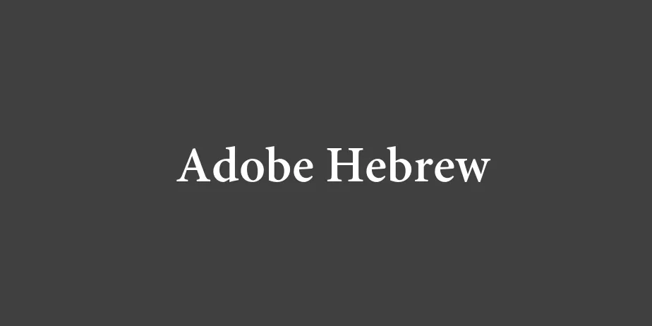 Fonte Adobe Hebrew