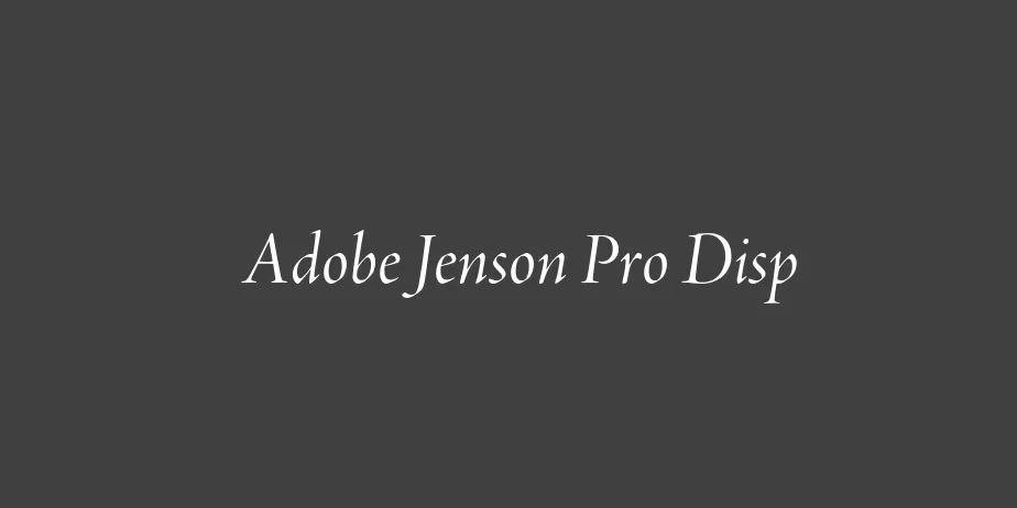 Fonte Adobe Jenson Pro Disp