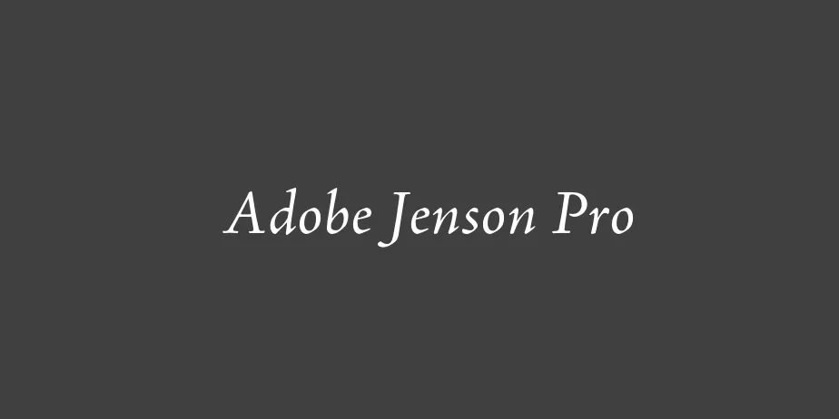 Fonte Adobe Jenson Pro