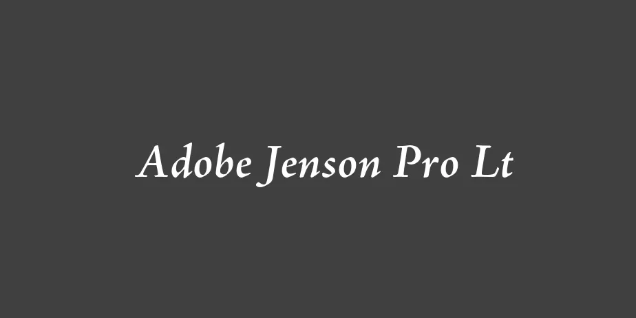 Fonte Adobe Jenson Pro Lt