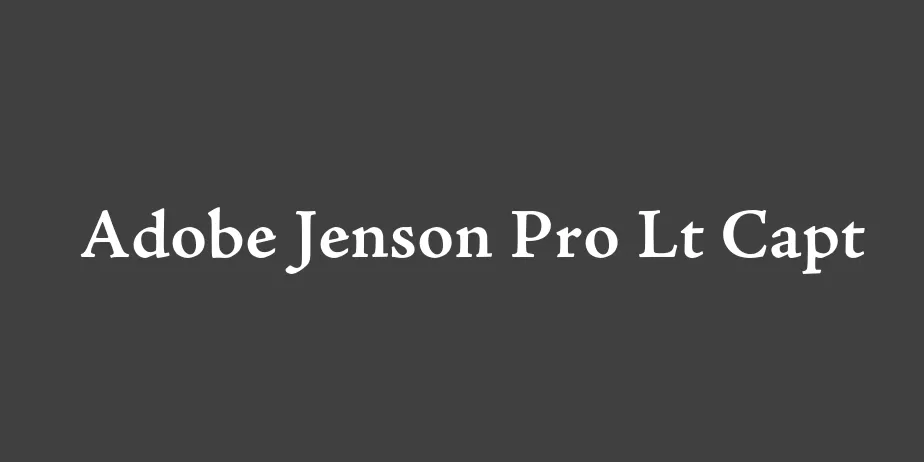 Fonte Adobe Jenson Pro Lt Capt