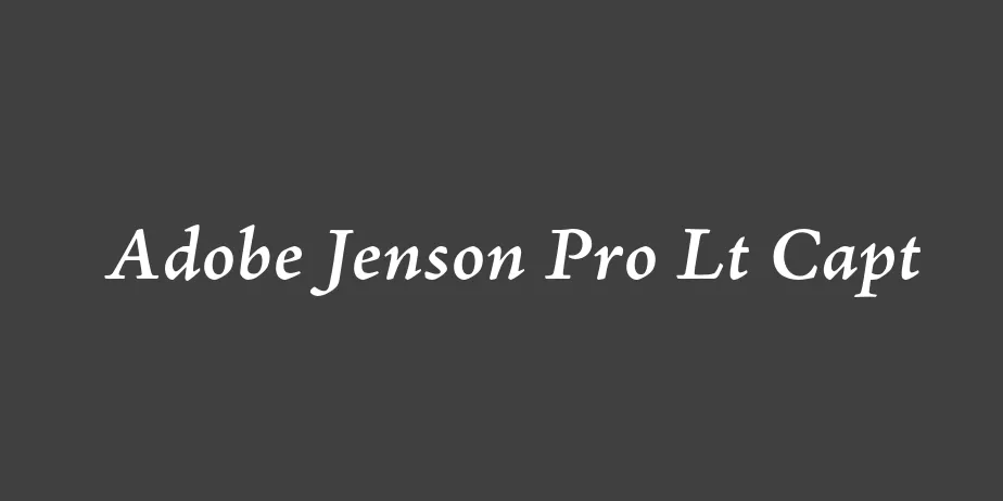 Fonte Adobe Jenson Pro Lt Capt