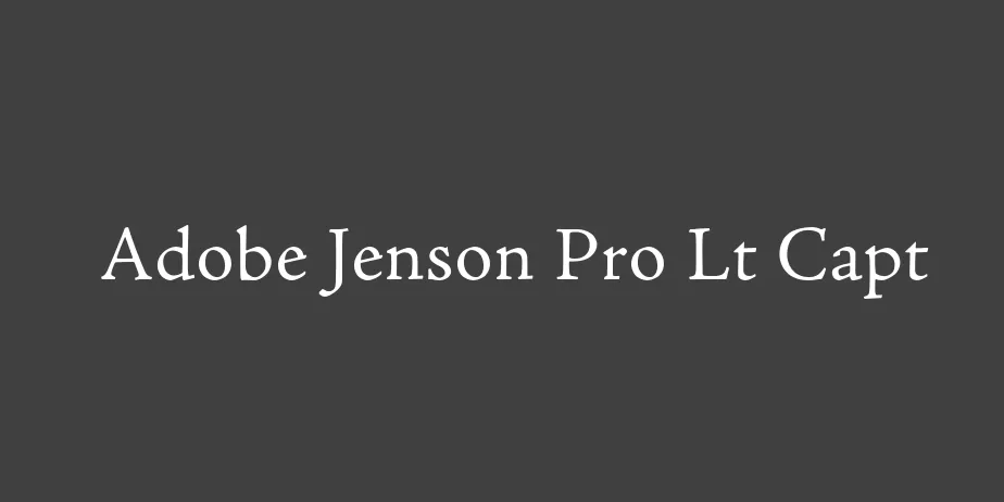 Fonte Adobe Jenson Pro Lt Capt