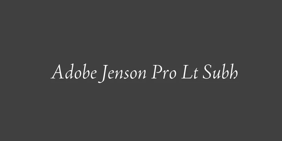 Fonte Adobe Jenson Pro Lt Subh