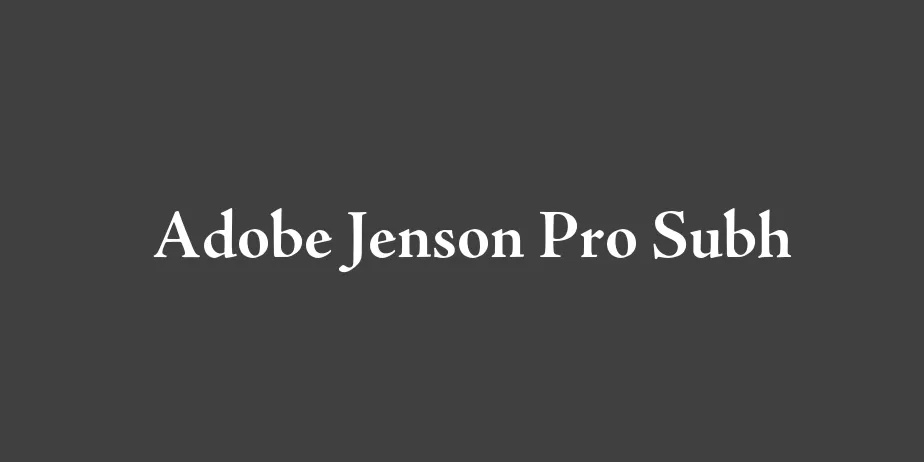 Fonte Adobe Jenson Pro Subh