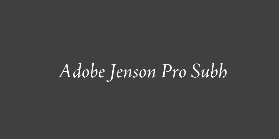 Fonte Adobe Jenson Pro Subh