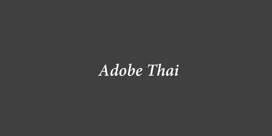 Fonte Adobe Thai