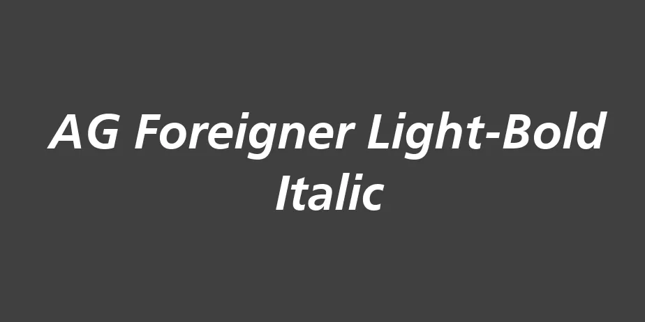 Fonte AG Foreigner Light-Bold Italic