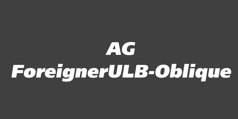 Fonte AG ForeignerULB-Oblique