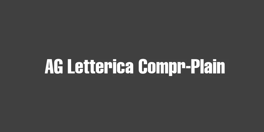 Fonte AG Letterica Compr-Plain