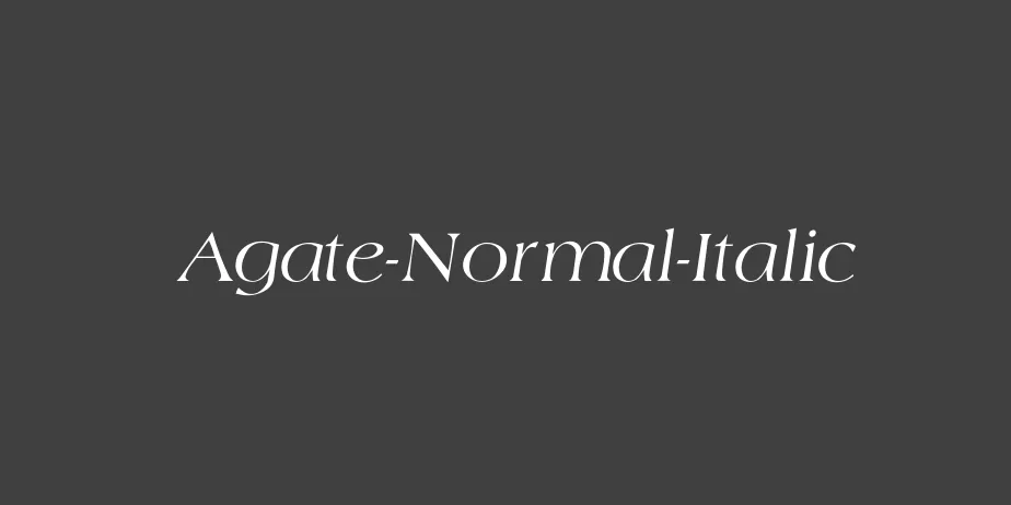 Fonte Agate-Normal-Italic