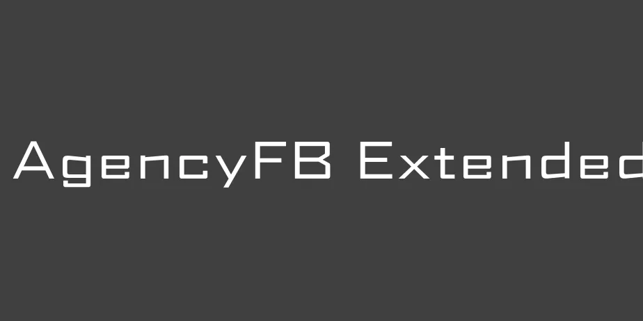 Fonte AgencyFB Extended