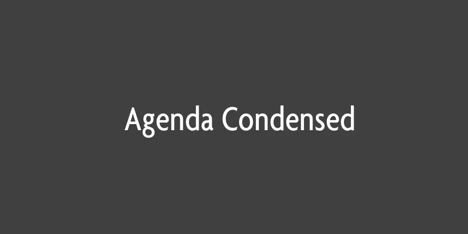 Fonte Agenda Condensed