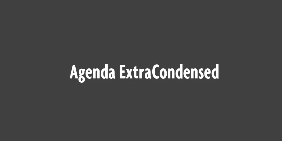 Fonte Agenda ExtraCondensed