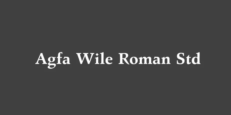 Fonte Agfa Wile Roman Std