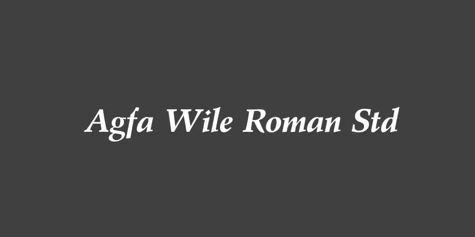 Fonte Agfa Wile Roman Std