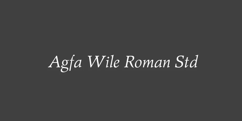 Fonte Agfa Wile Roman Std