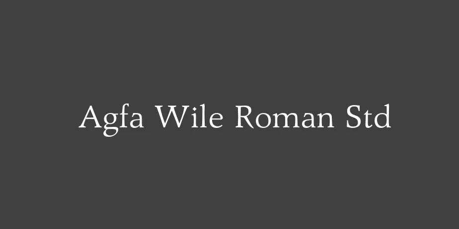 Fonte Agfa Wile Roman Std