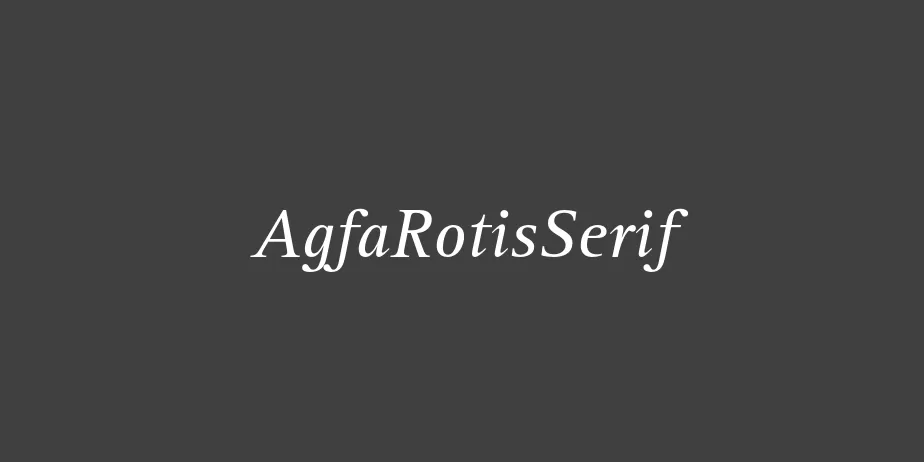 Fonte AgfaRotisSerif