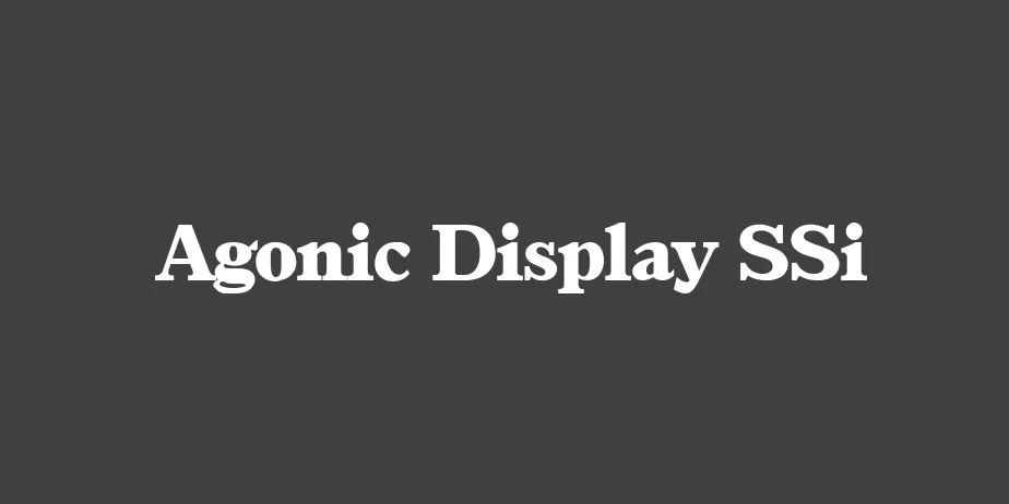 Fonte Agonic Display SSi