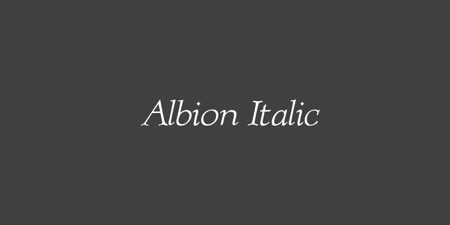 Fonte Albion Italic