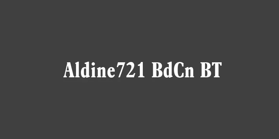 Fonte Aldine721 BdCn BT