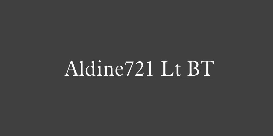 Fonte Aldine721 Lt BT