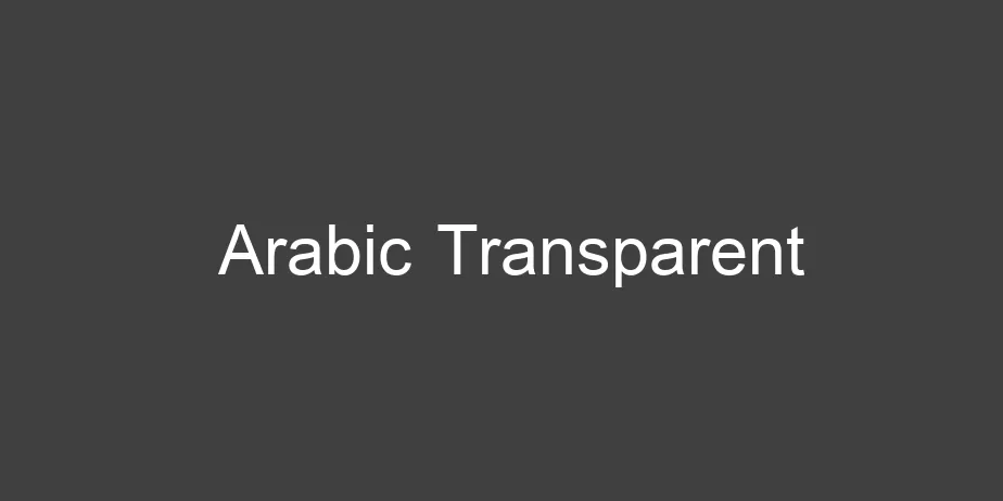 Fonte Arabic Transparent