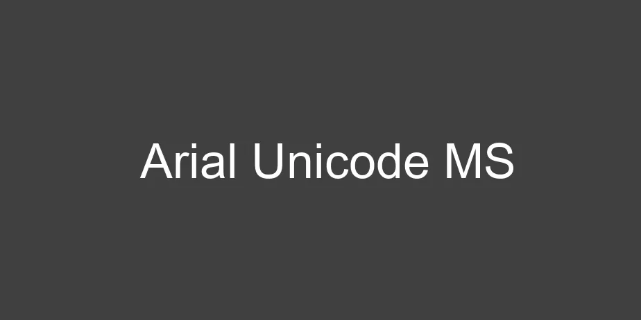 Fonte Arial Unicode MS