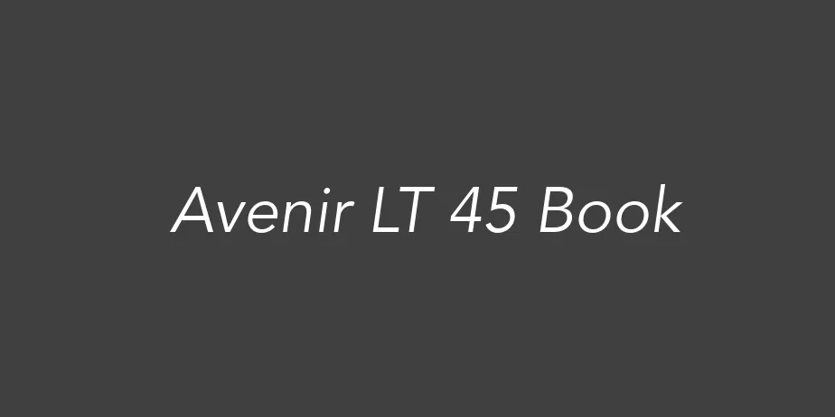Fonte Avenir LT 45 Book