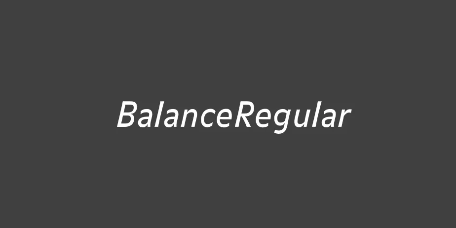 Fonte BalanceRegular