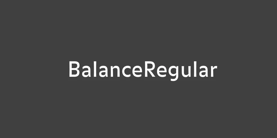 Fonte BalanceRegular