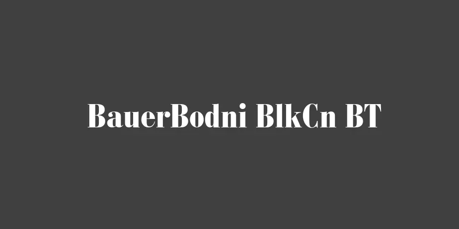 Fonte BauerBodni BlkCn BT