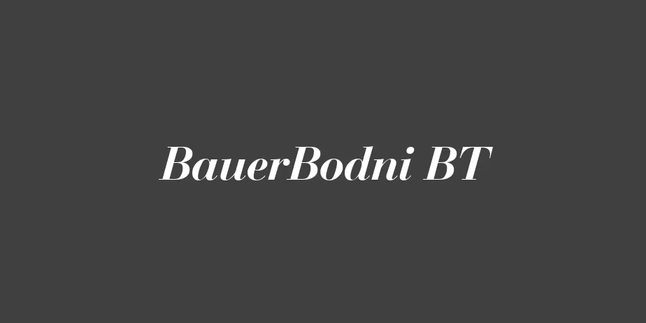 Fonte BauerBodni BT